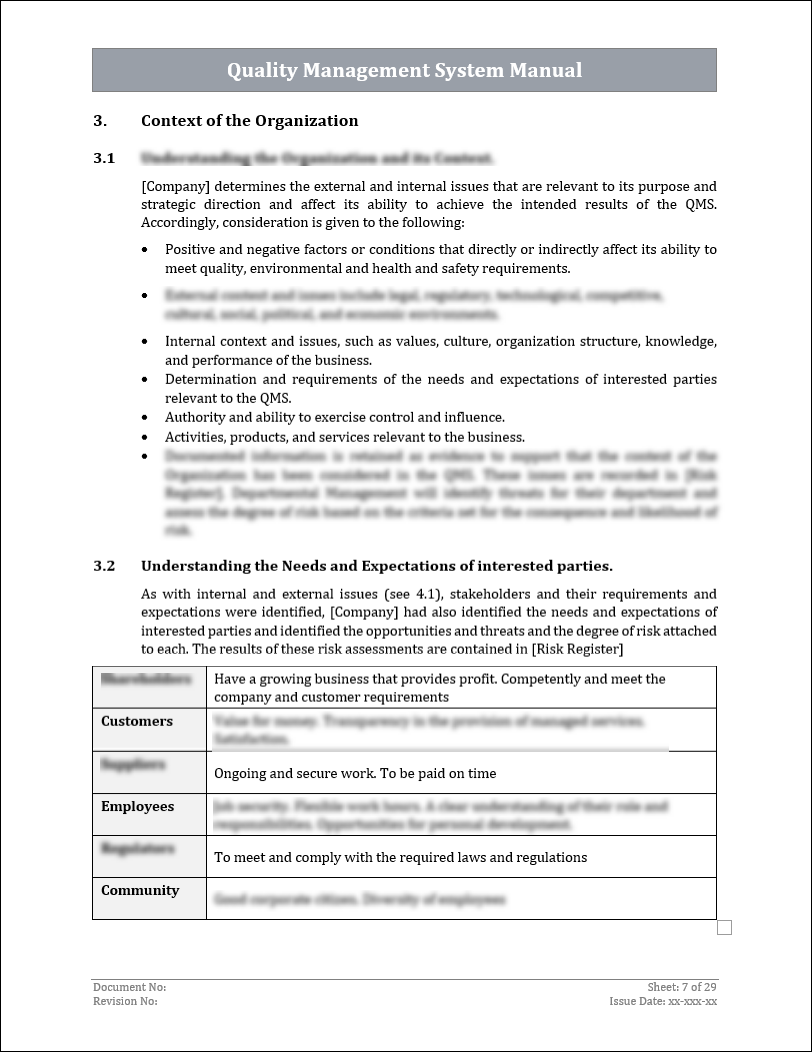 Qms Header Sample ISO 9001:QMS Quality Management System Manual Template – ISO Templates ...