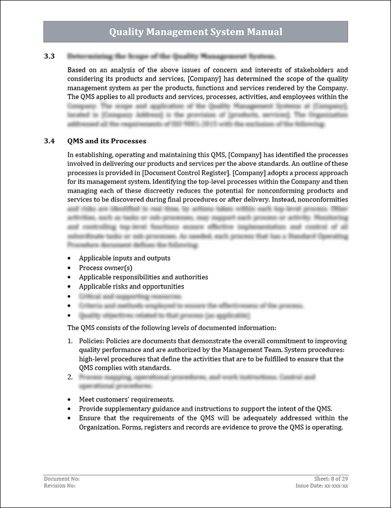 Qms Header Sample ISO 9001:QMS Quality Management System Manual Template – ISO Templates ...