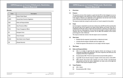 GDPR Response on Consent Withdrawal/ Restriction Request (Rejected) Template