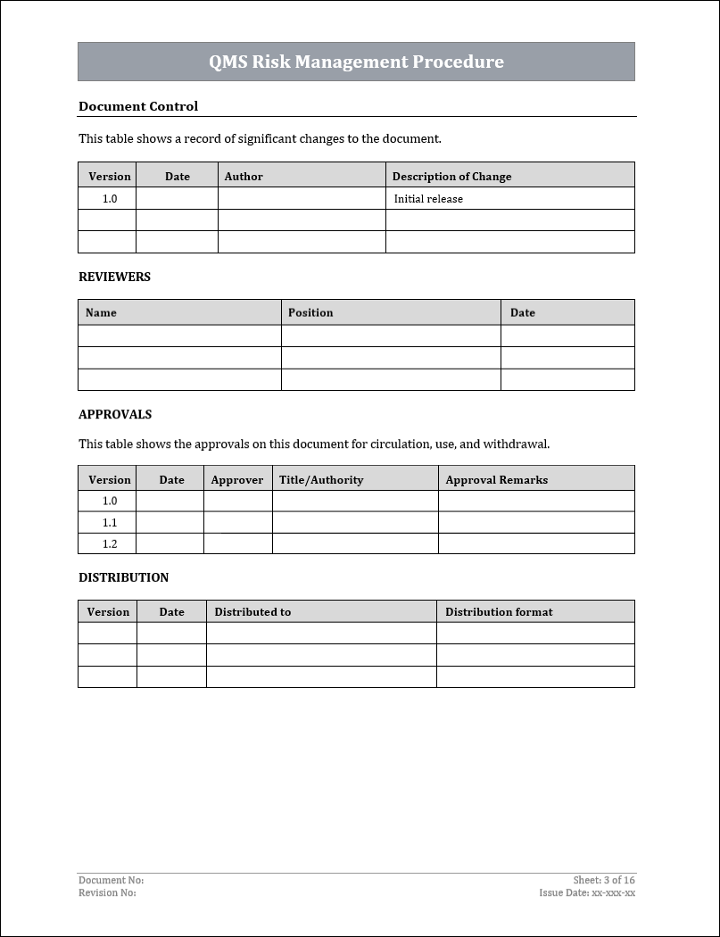 ISO 9001: QMS Risk Management Procedure