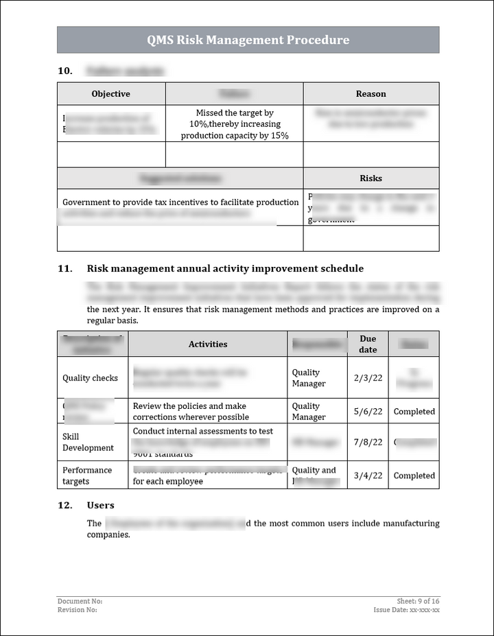 ISO 9001: QMS Risk Management Procedure