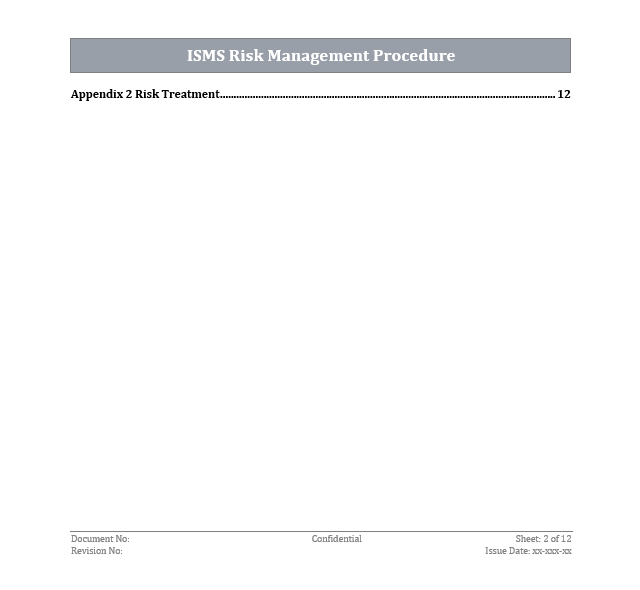 ISO 27001 - ISMS Risk Management Procedure Template