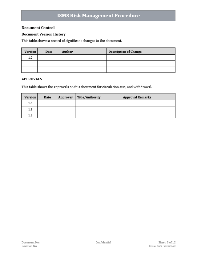 ISO 27001 - ISMS Risk Management Procedure Template