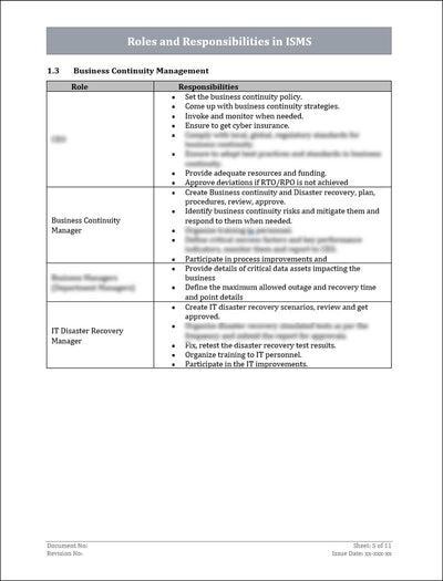 ISO 27001:2022 - Roles and Responsibilities In ISMS Template