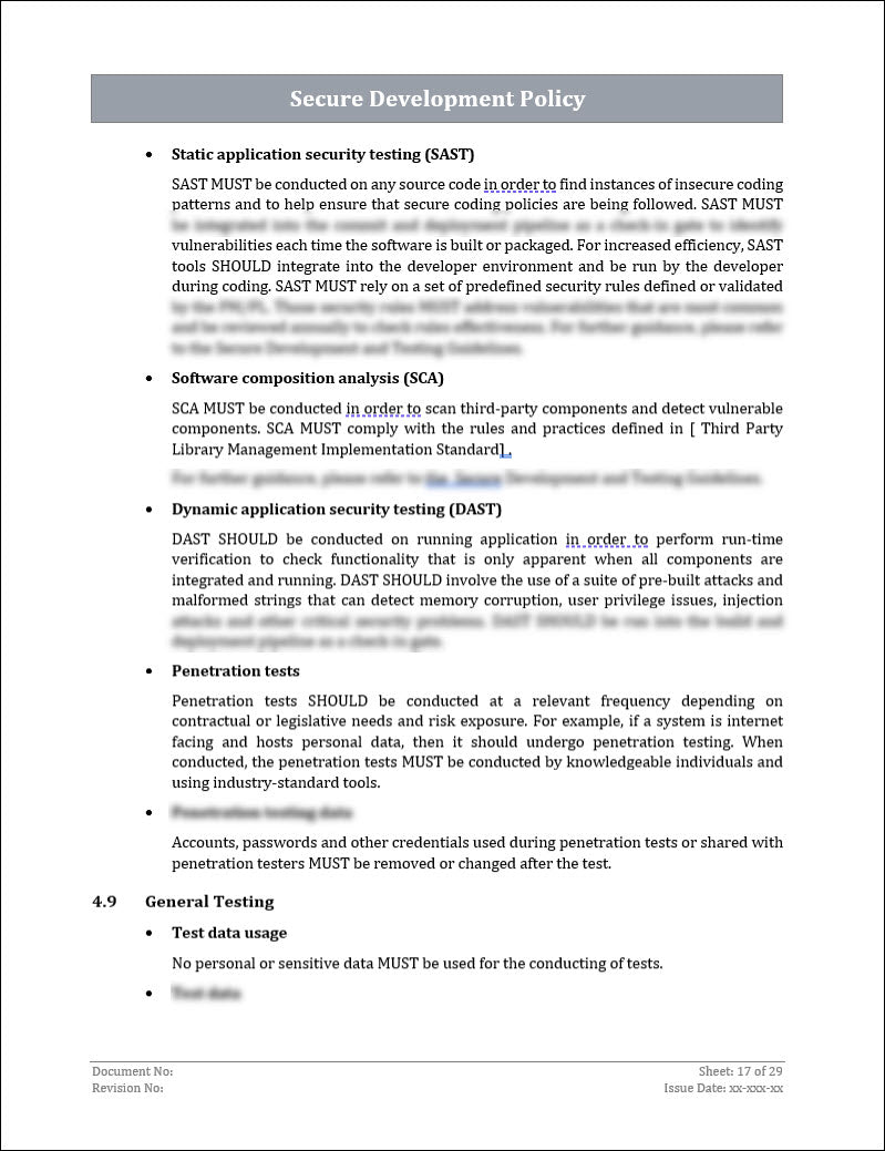 Sample Iso Policy Form ISO 27001 - Secure Development Policy Template – ISO Templates and ...