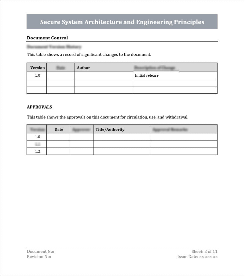 ISO 27001:2022 - Secure System Architecture and Engineering Principles Template