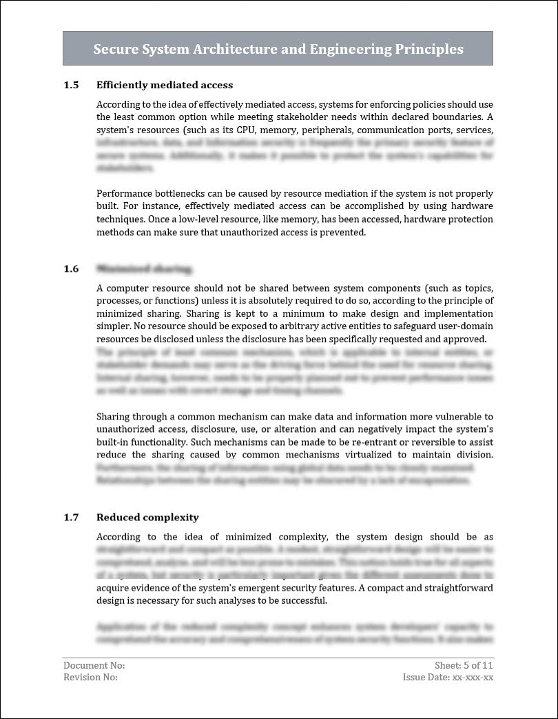 ISO 27001 - Secure System Architecture and Engineering Principles Template