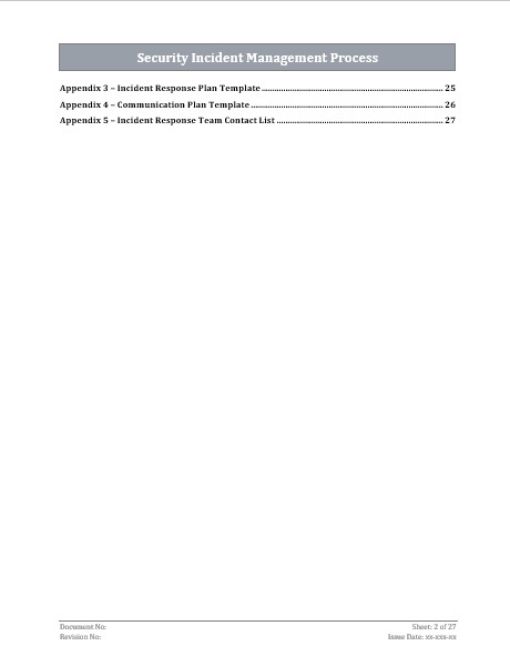 ISO 27001 - Security Incident Management Process Template