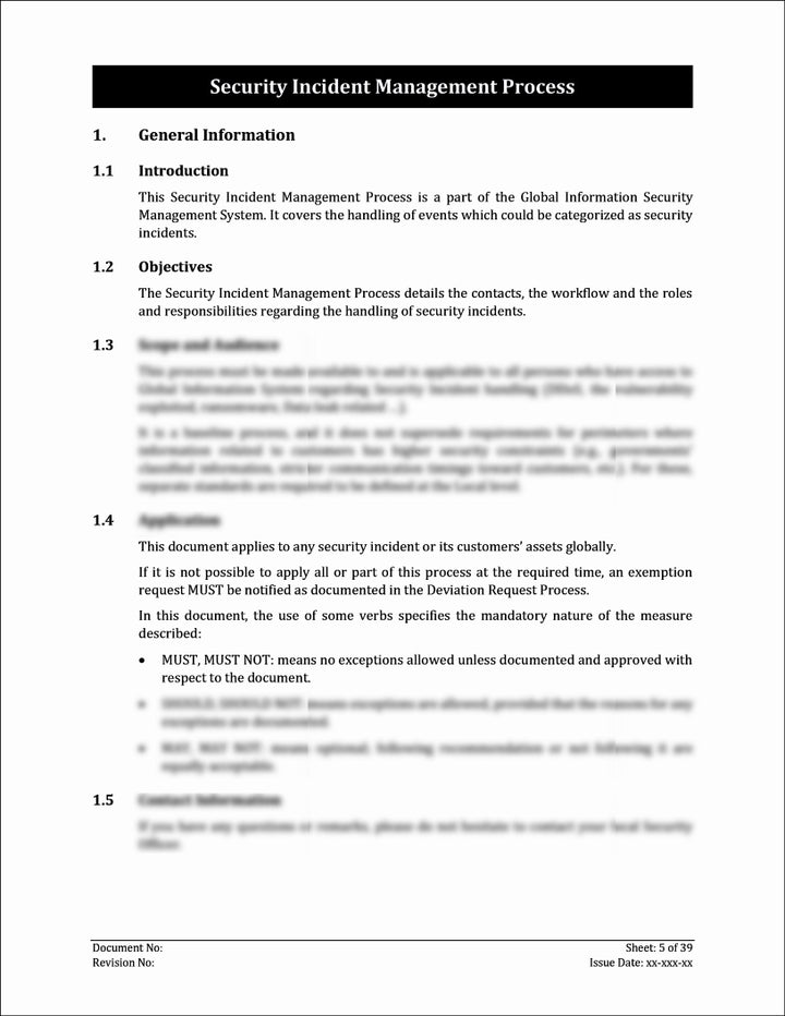 ISO 27001:2022-Security Incident Management Process Template