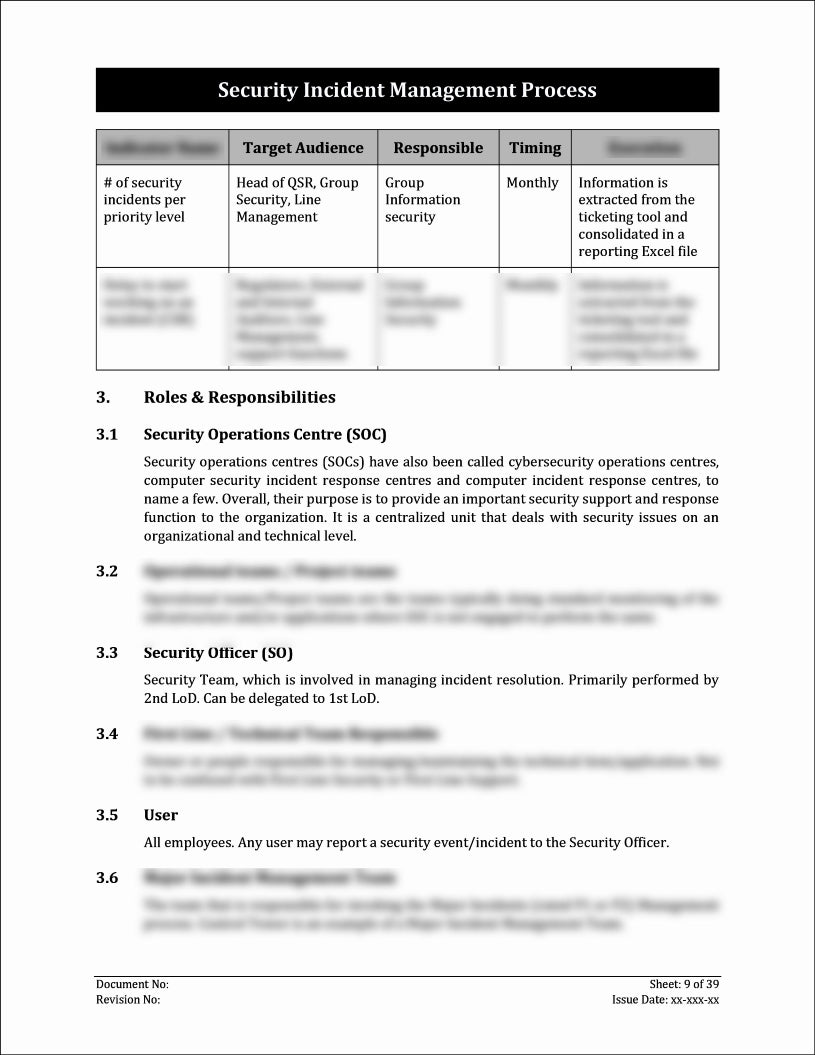 ISO 27001:2022-Security Incident Management Process Template