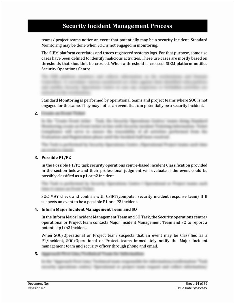 ISO 27001:2022-Security Incident Management Process Template