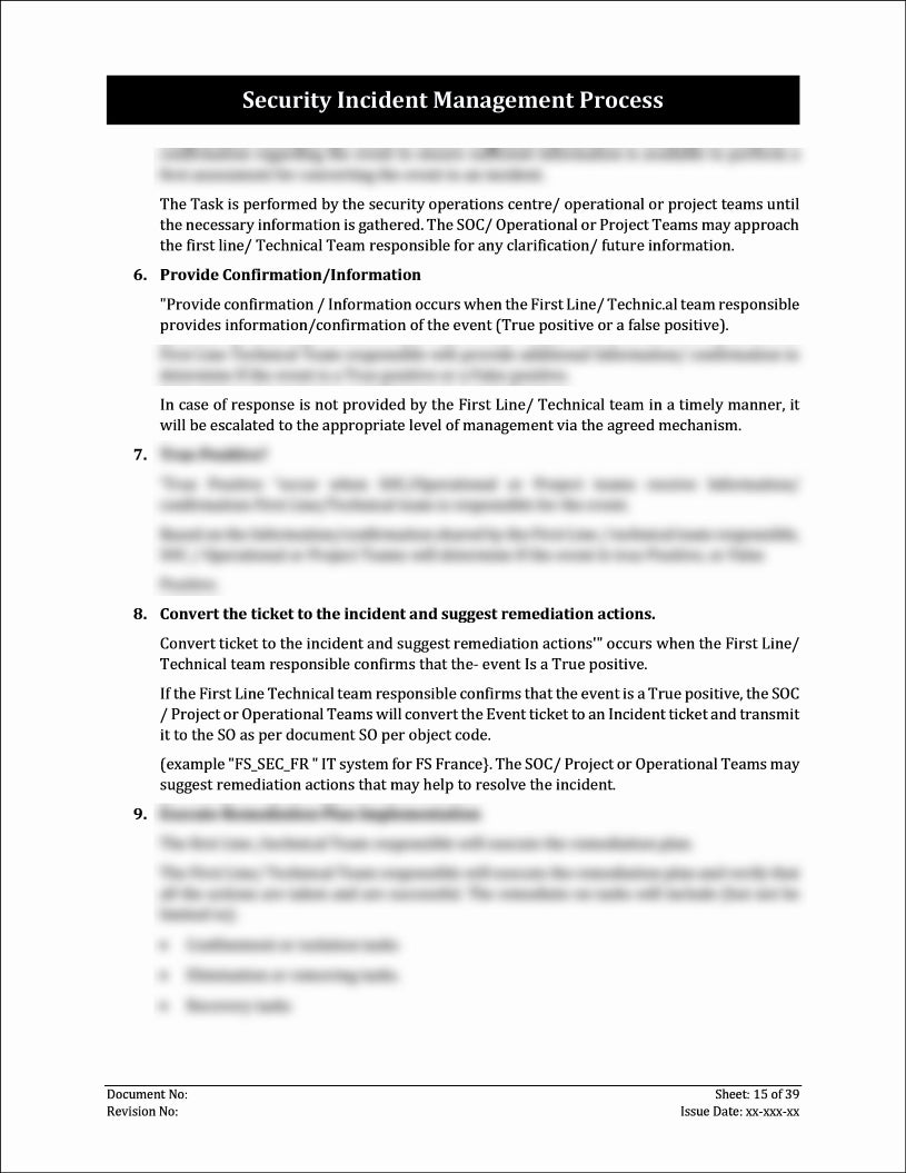 ISO 27001:2022-Security Incident Management Process Template