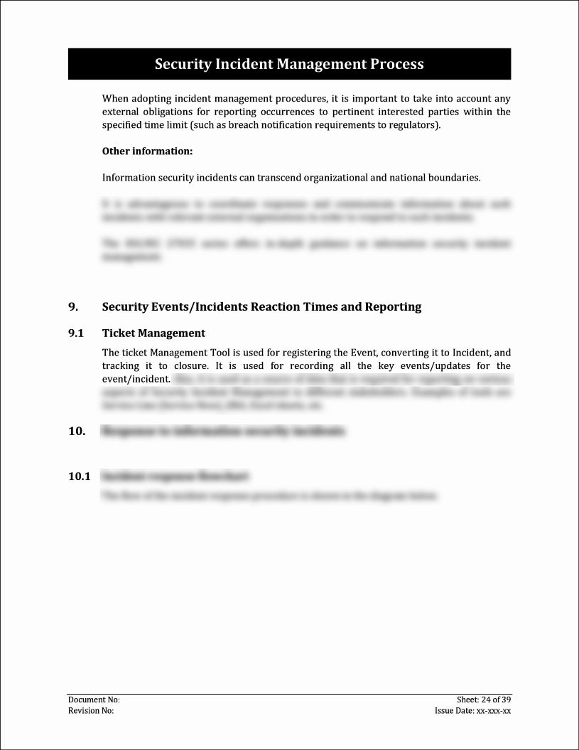 ISO 27001:2022-Security Incident Management Process Template