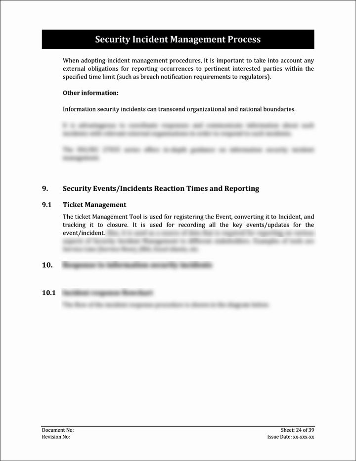 ISO 27001:2022-Security Incident Management Process Template