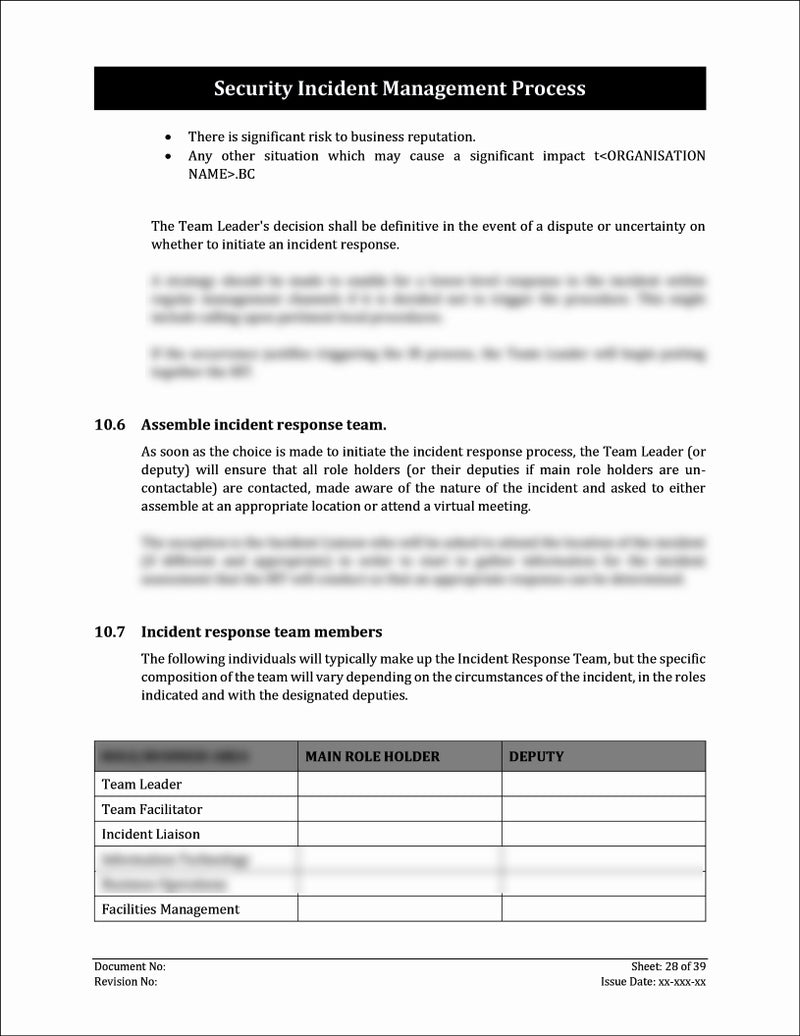 Security Event Reporting ISO 27001:2022-Security Incident Management Process Template – ISO ...