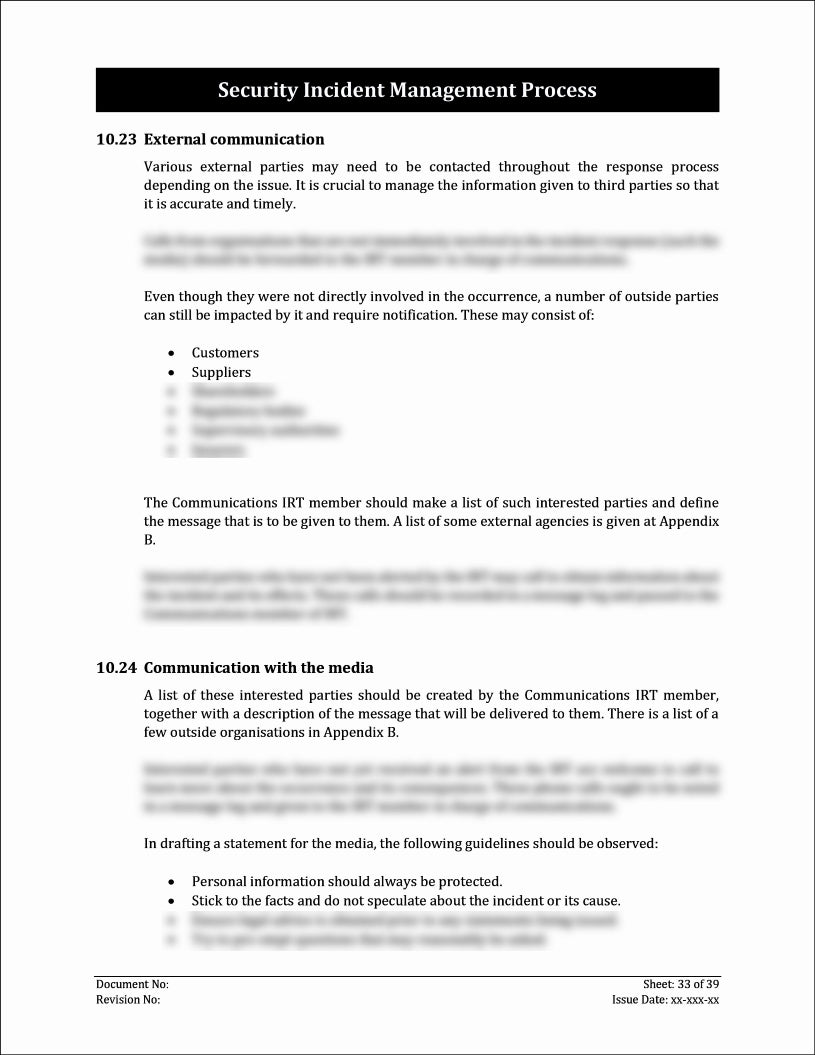 ISO 27001:2022-Security Incident Management Process Template