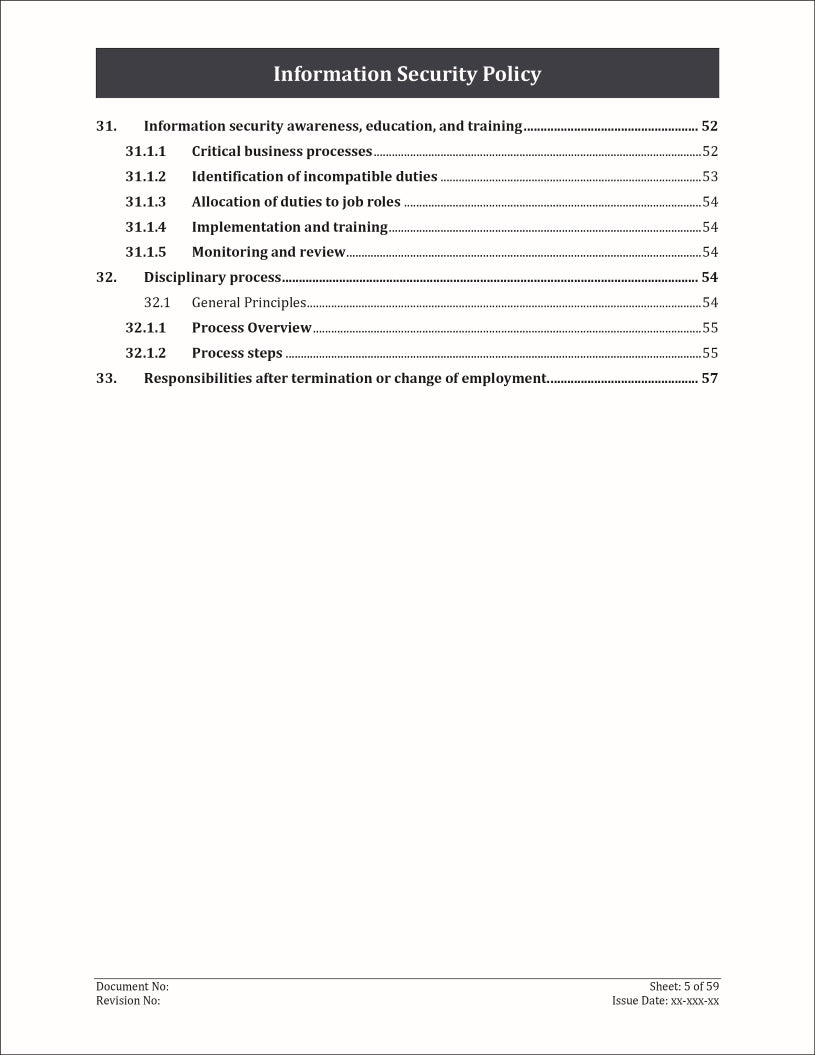 ISO 27001:2022 - Information Security Policy Template