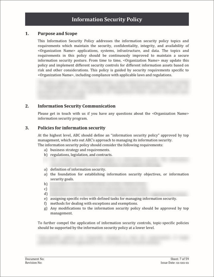 ISO 27001:2022 - Information Security Policy Template