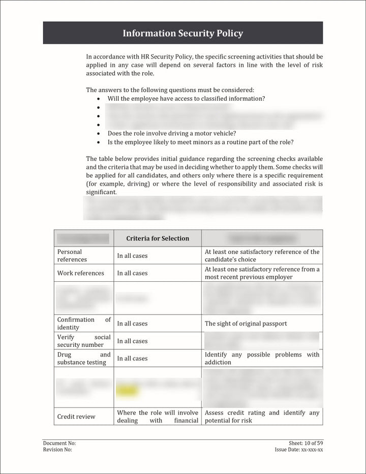 ISO 27001:2022 - Information Security Policy Template