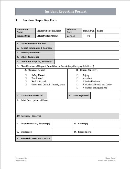 IMS Incident Reporting Format Template(Editable Word) – ISO Templates ...