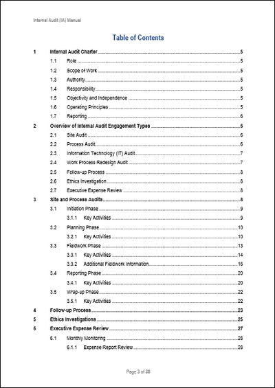 Audit Manual Example Internal Audit Manual – ISO Templates and Documents Download