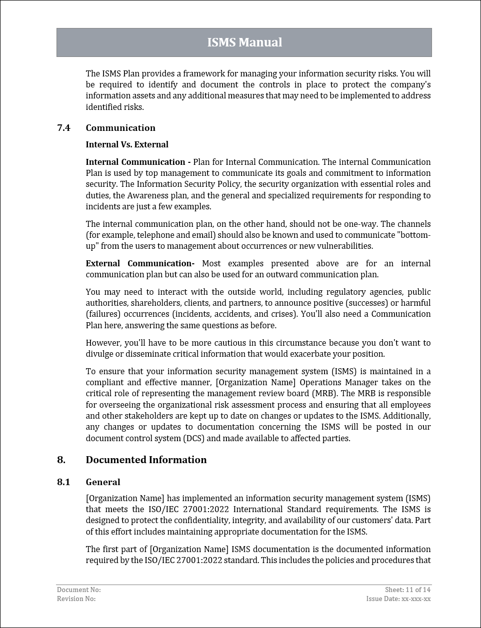 ISMS Manual - 27001:2022