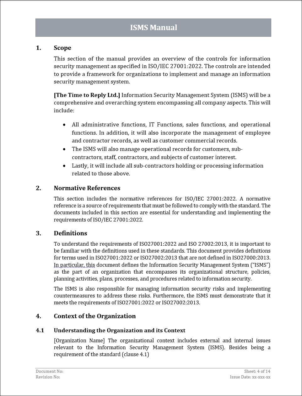 ISMS Manual - 27001:2022