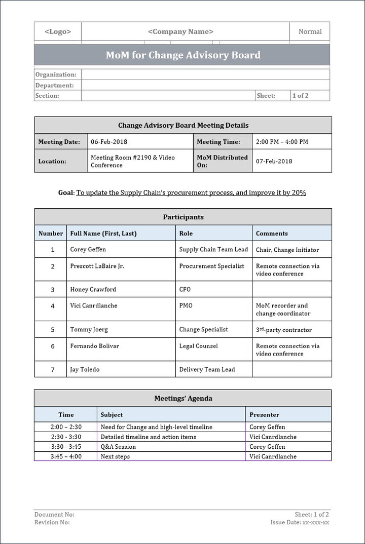 change advisory board