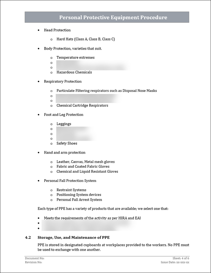 IMS PPE Procedure Template | ISO 45001 Personal Protective Equipment S ...