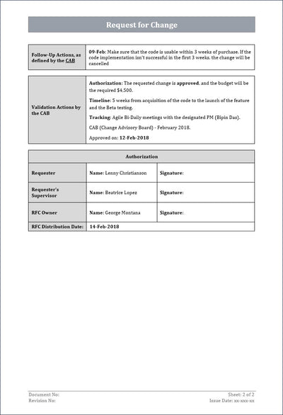 itil request for change, itil request for change template, request for change
