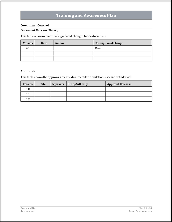 ISO 20000 Training and Awareness Plan