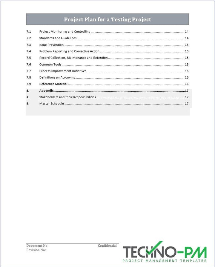 Project Plan for a Testing Project