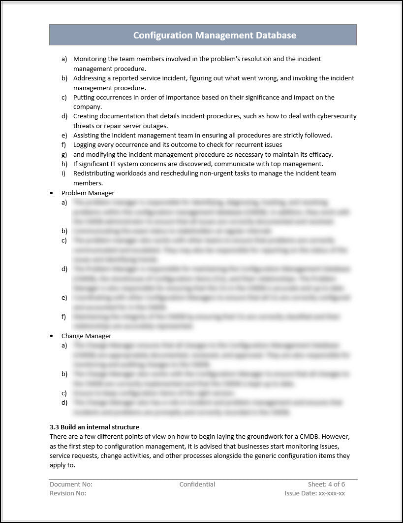 ISO 20000 Configuration Management Database Template