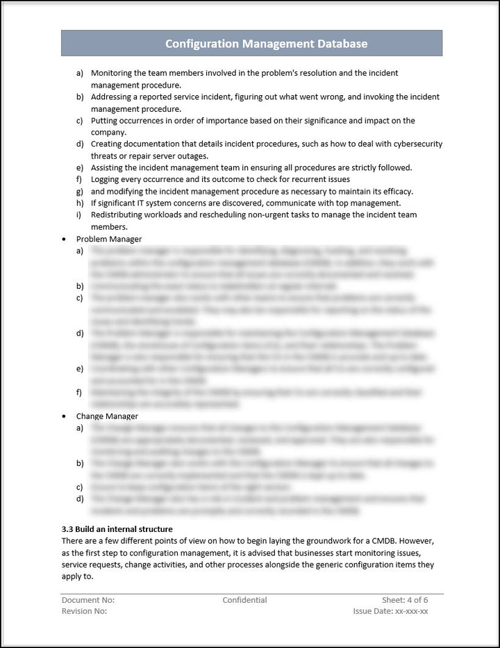 ISO 20000 Configuration Management Database Template