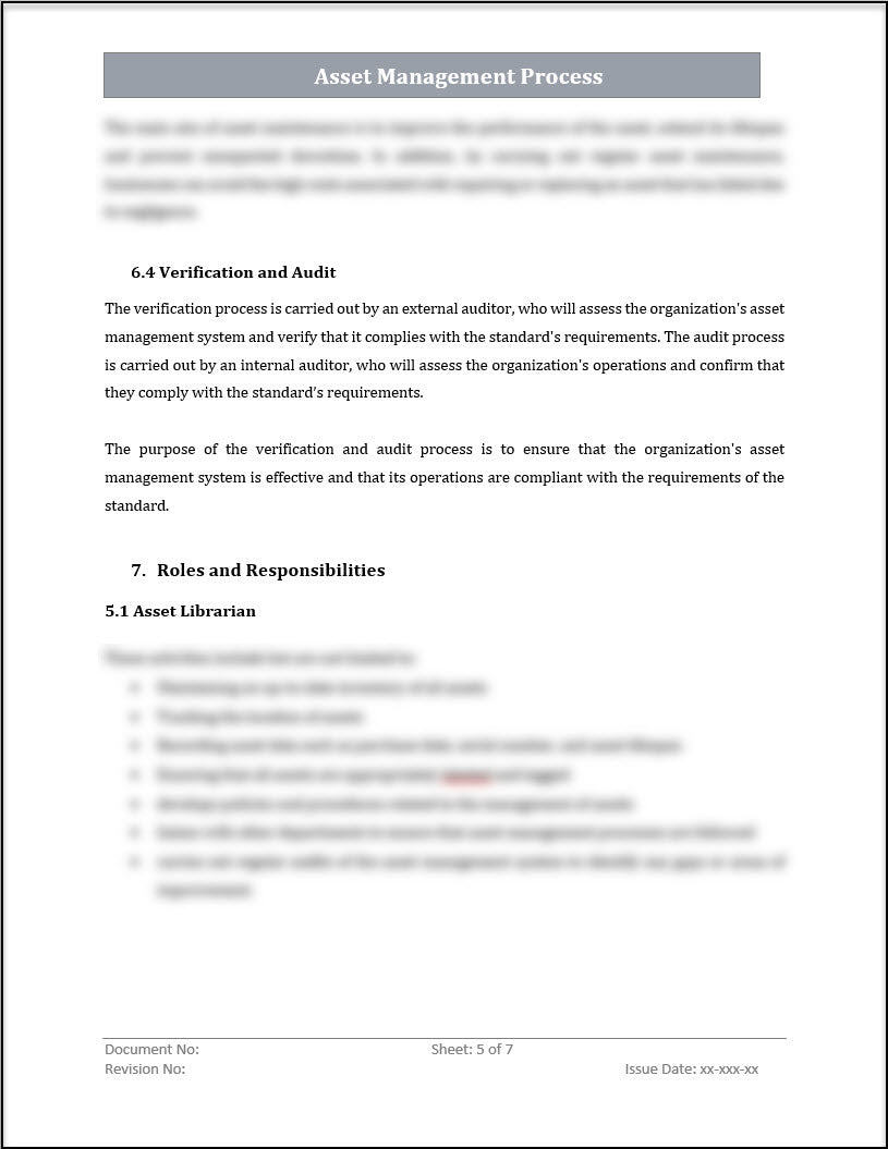 ISO 20000 Asset management Process Template ISO Templates and ISO 20000 Asset management Process Template ISO Templates and