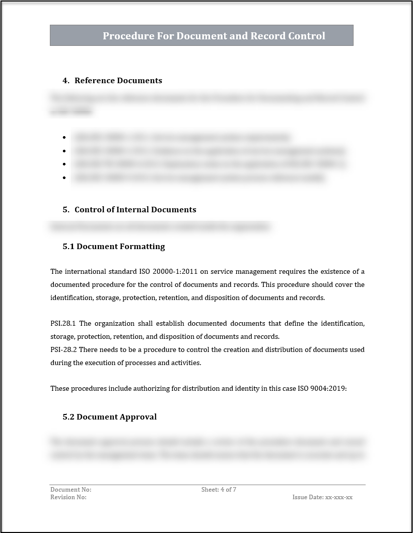 ISO 20000 Procedure for Document and Record Control Template