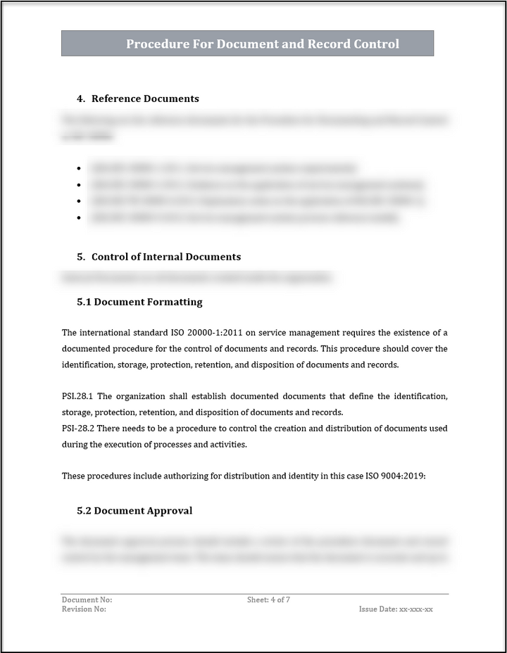 ISO 20000 Procedure for Document and Record Control Template