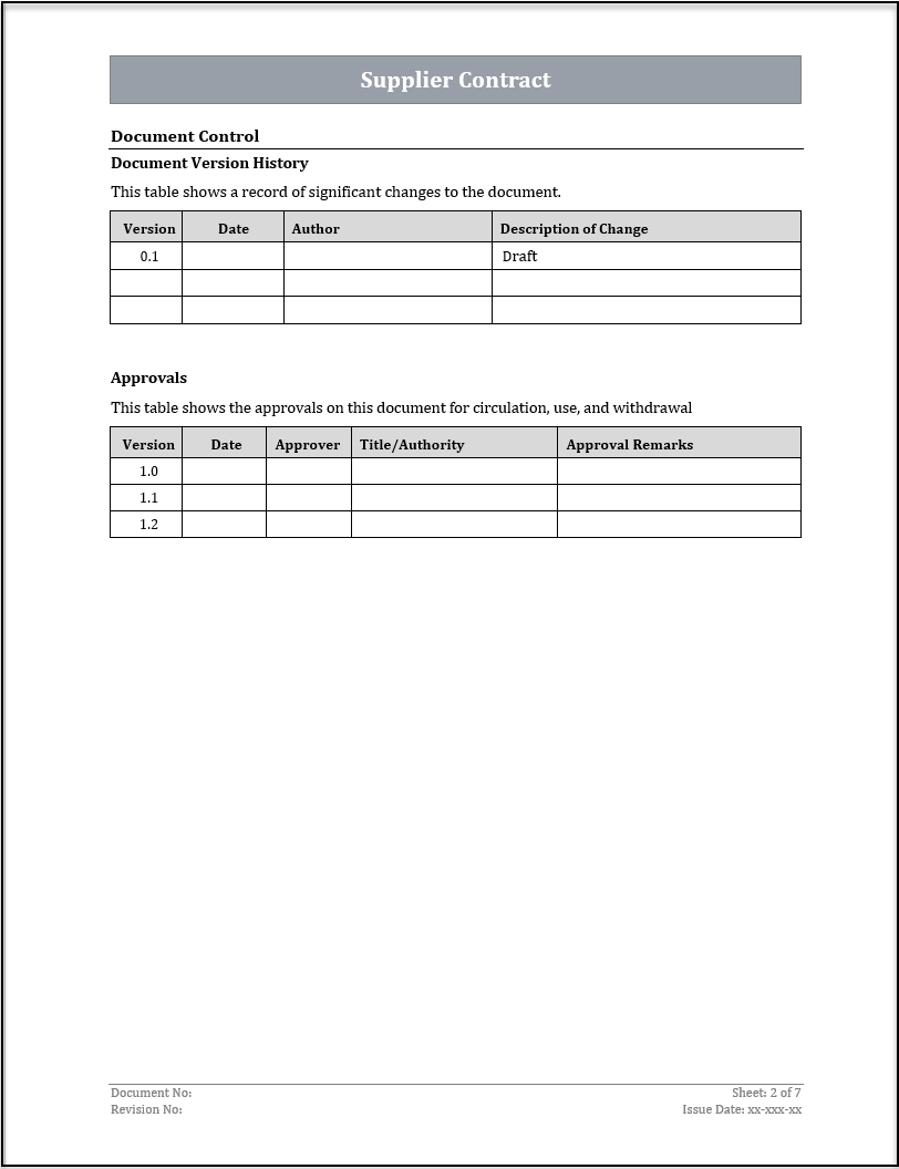 ISO 20000 Supplier Contract Template