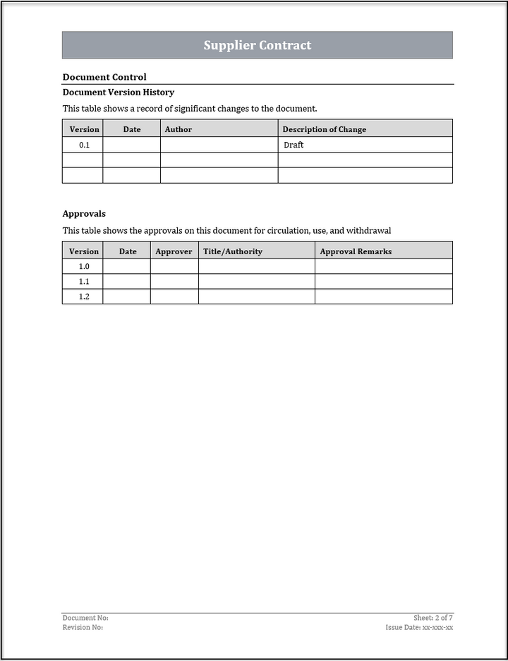 ISO 20000 Supplier Contract Template