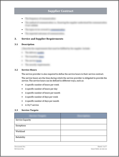 ISO 20000 Supplier Contract Template