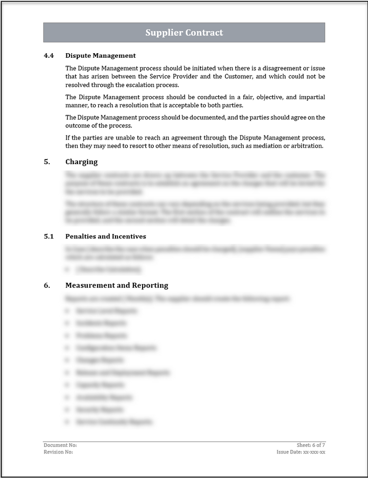 ISO 20000 Supplier Contract Template