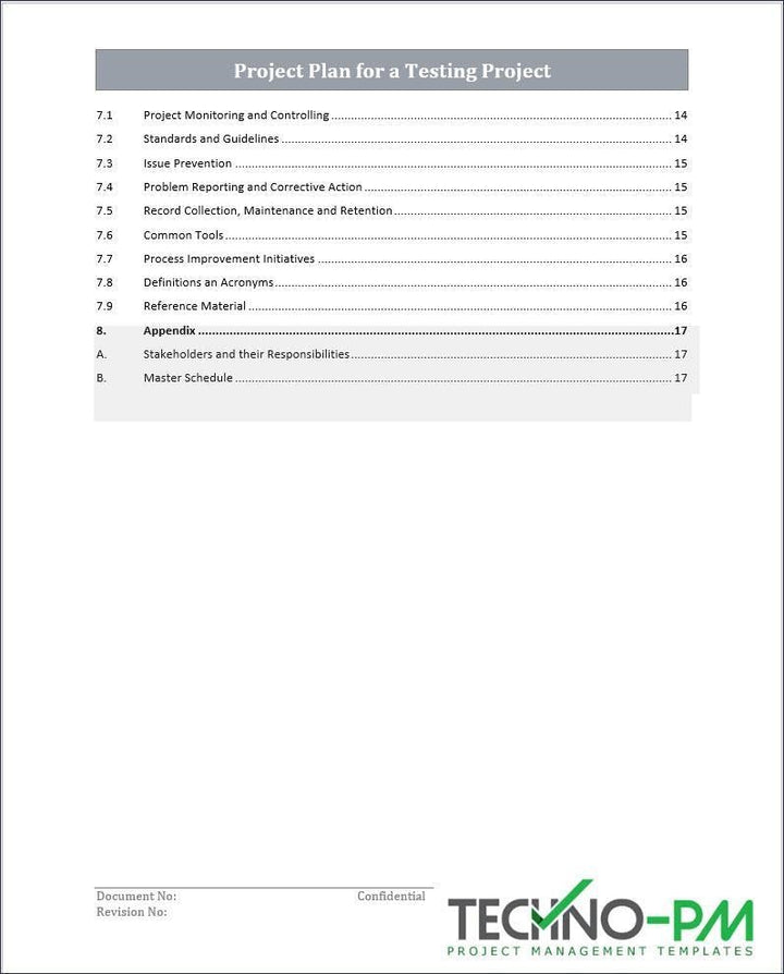 Project Plan for Testing Project