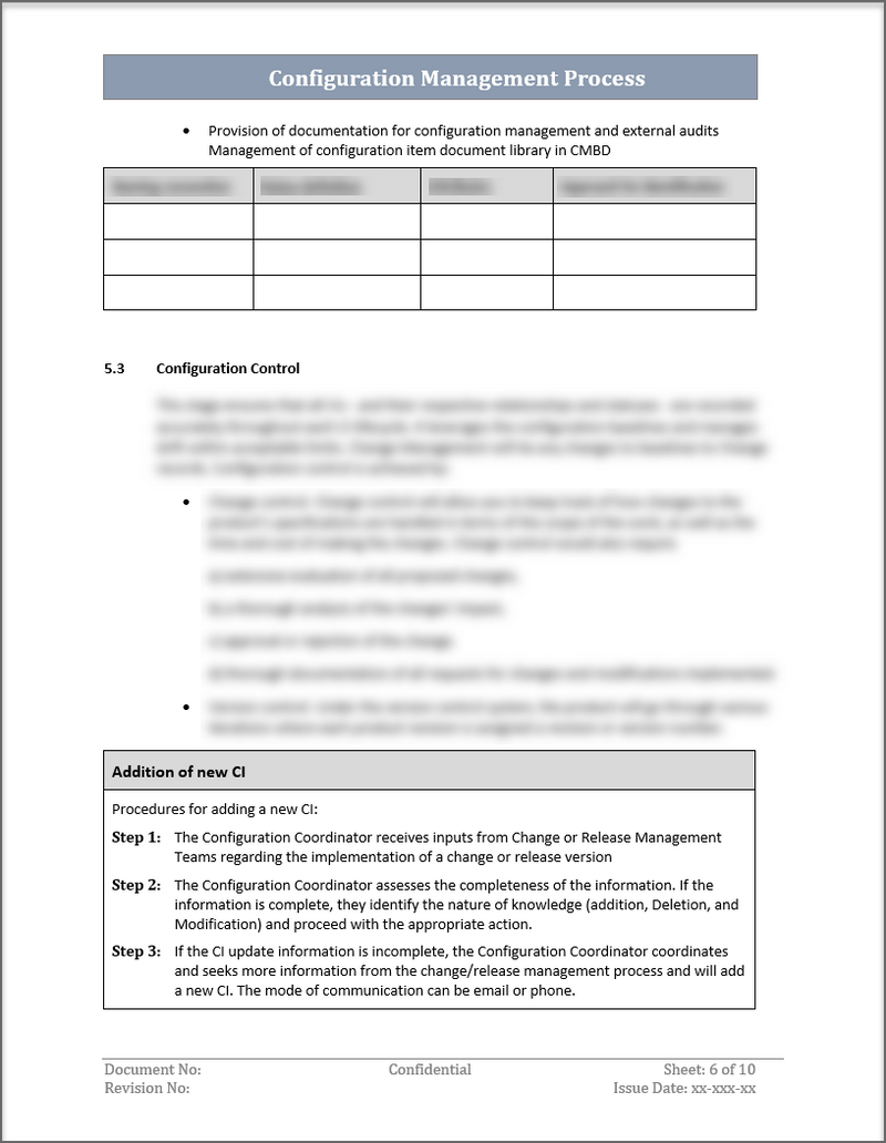 Cm Process ISO 20000 Configuration Management Process Template – ISO Templates and ...