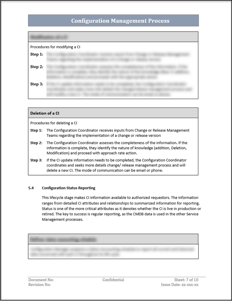 Configuration File Template ISO 20000 Configuration Management Process Template – ISO Templates and ...