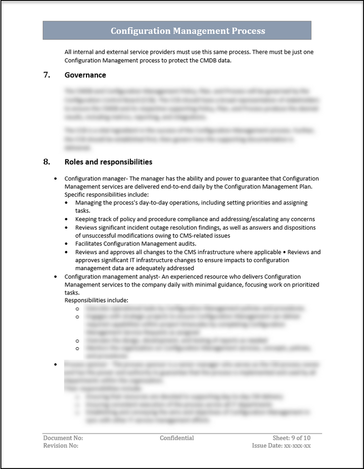 ISO 20000 Configuration Management Process Template