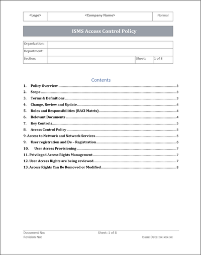 ISMS Access Control Policy