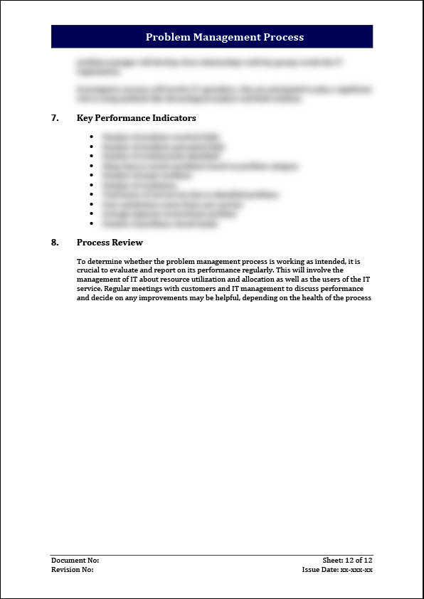 ISO 20000 Problem Management Process Template
