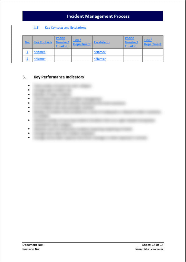 ISO 20000 Incident Management Process Template