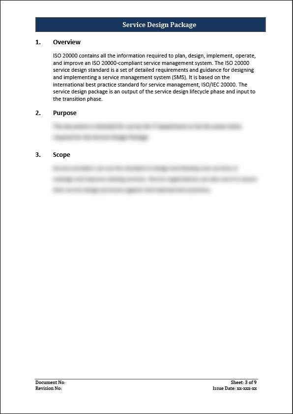 ISO 20000 Service Design Package Template – ISO Templates and Documents ...