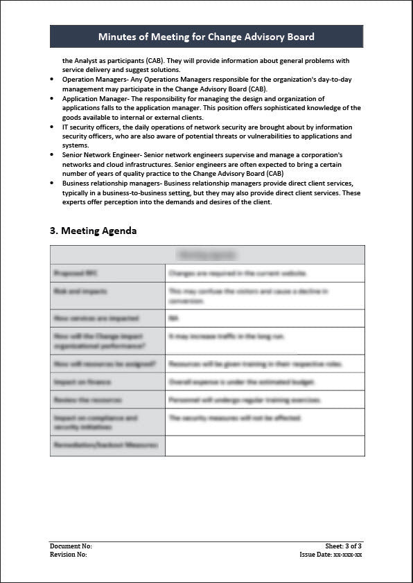 ISO 20000 Minutes of Meeting CAB Template